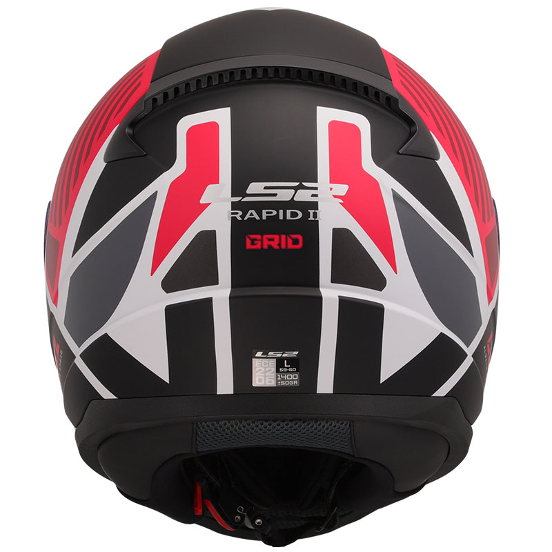 LS2 RAPID 2 GRID MAT BEYAZ KIRMIZI KASK 